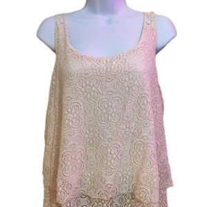 Elegant Lace Sleeveless Top - Cream